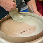 John Higgins at work in his studio 2018